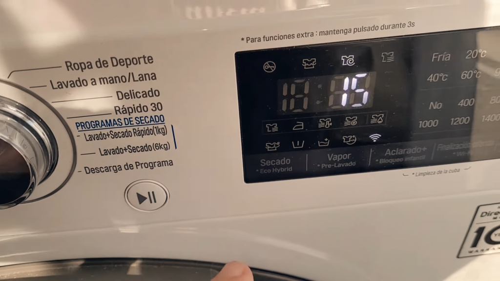 Guía de símbolos y programas de la lavadora
